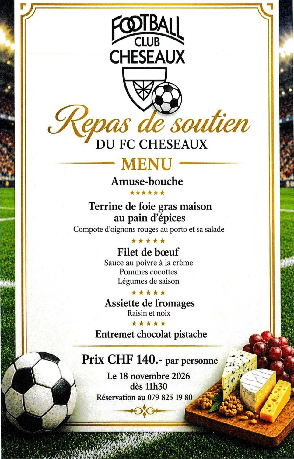 Repas de soutien du FC Cheseaux